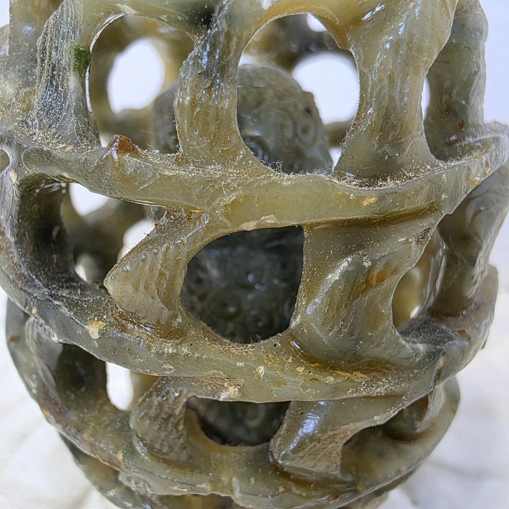 Carved Soapstone Egg With Owl Inside Excellent, Nice Size And Well Made - Picture 4 of 6